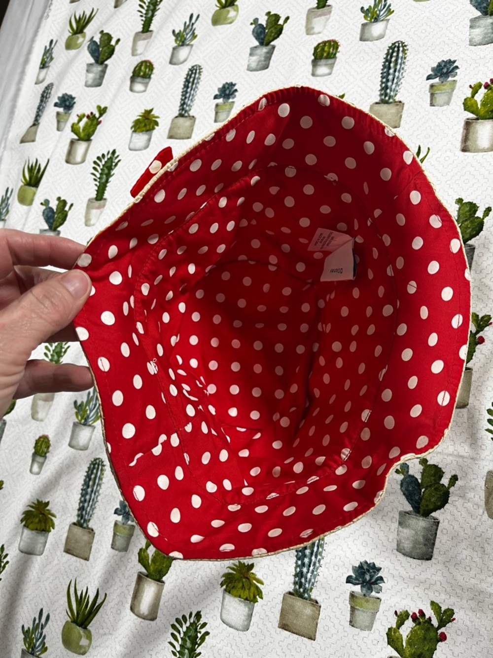 Disneyland Resort Straw Bucket Hat with Red Polka Dot Bow Minnie Mouse - Picture 6 of 11